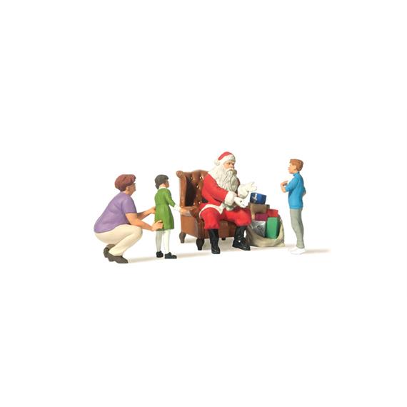 Preiser 44931 Weihnachtsmann in Sessel, Mutter mit Kindern G