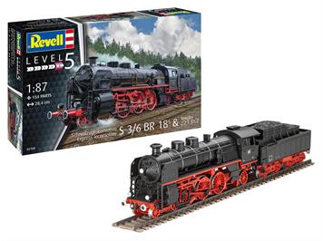 Revell 02168 Schnellzuglokomotive S3/6 BR18 mit Tender , Bausatz - H0 1:87
