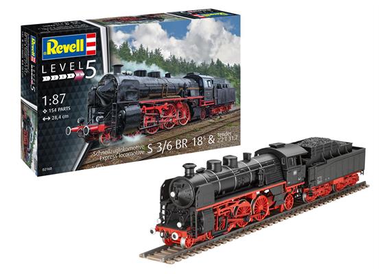 Revell 02168 Schnellzuglokomotive S3/6 BR18 mit Tender , Bausatz - H0 1:87 | Bild 1