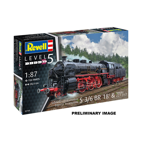 Revell 62168 Model Set Schnellzuglokomotive S3-6 BR18mit Tender - Massstab 1:87