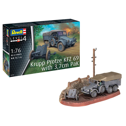 Revell 73344 Starter Kit Krupp Protze KFZ 69 with 3,7cm Pak - Massstab 1:76