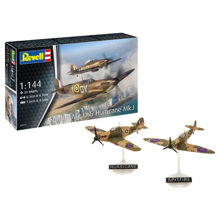 Revell 73771 Starter Kit Spitfire Mk.Ia & Hurricane Mk.I - Massstab 1:144