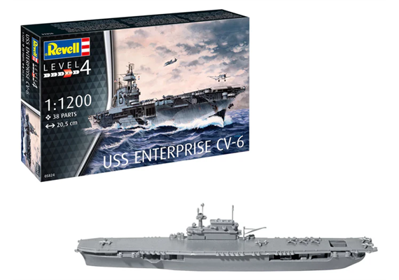 Revell 75824 Starter Kit USS Enterprise CV-6 - Massstab 1:1200 | Bild 1