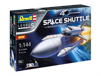 Revell 05674 Geschenkset Space Shuttle& Booster Rockets, 40th., Maßstab: 1:144