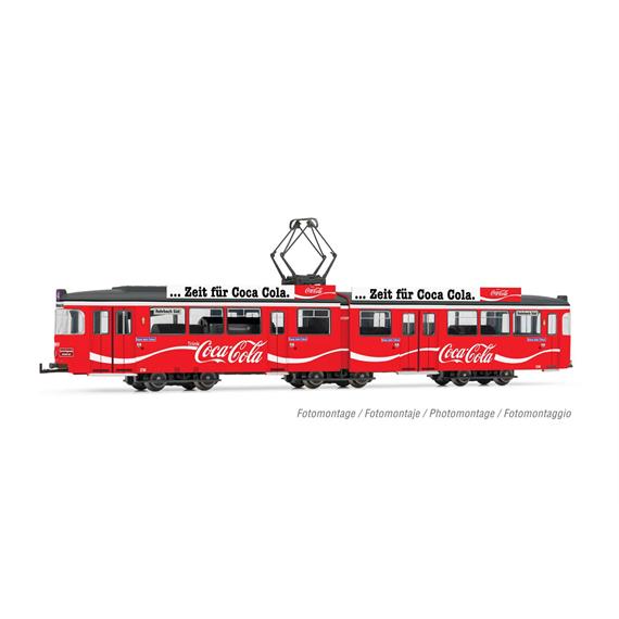 Rivarossi 2861D Strassenbahn DUEWAG GT6, "Coca Cola"-Lackierung, DCC digital (Zimo) - H0