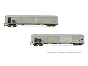 Rivarossi HR6650 SBB 2-teiliges Set 4-achsiger Schiebewandwagen Habils mit Flicken, Ep. V