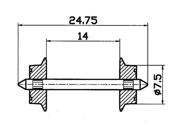 Roco 40184 AC-Radsatz 7,5mm Paar