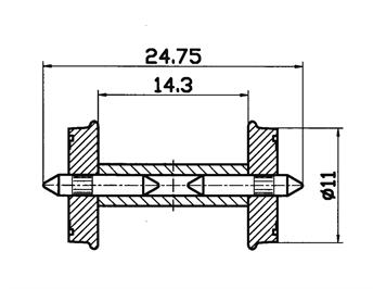 Roco 40267 DC-RP-25-Radsatz mit geteilter Achse - H0 (1:87)