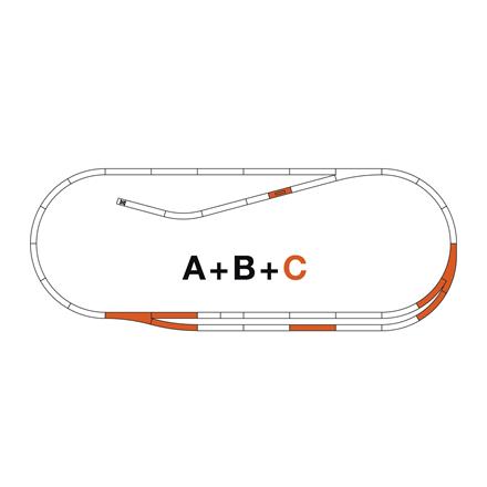 Roco 42021 ROCO LINE Gleisset C, Gleise mit Bettung - H0 (1:87)