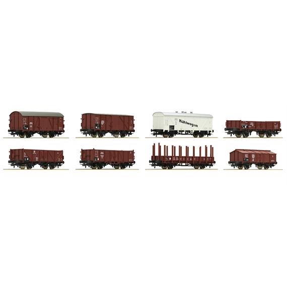 Roco 44003 8-tlg. Set: Güterwagen, DRG, Epoche II - H0 (1:87)