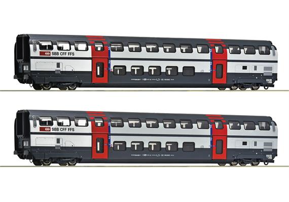 Roco 6200217 2-teiliges Set: SBB Doppelstockwagen IC 2000 B, 2. Klasse - H0 (1:87)