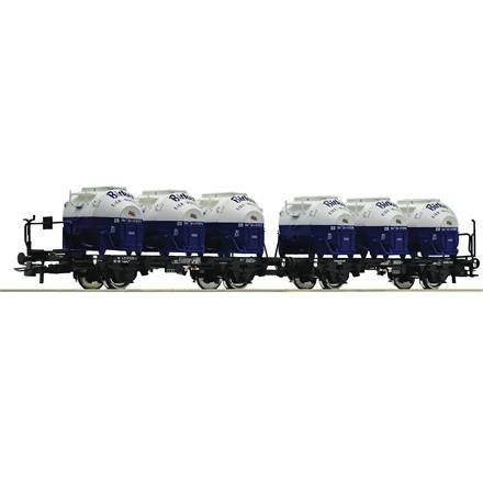 Roco 6600053 Doppeltragwageneinheit, Gattung Laabkkmms, der DB, Firma „Birkel“ - H0 (1:87)