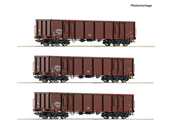 Roco 6600103 3-tlg. Set: Offene Güterwagen, DR - H0 (1:87)
