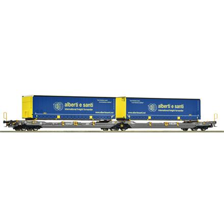 Roco 6600137 Doppeltaschen-Gelenkwagen T3000e, Hupac, "Spedition Alberti e Santi" - H0