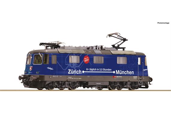 Roco 71413 SBB Re 421 371-6 „Zürich–München" Werbung, DC 2L, digital DCC/MM mit Sound, H0