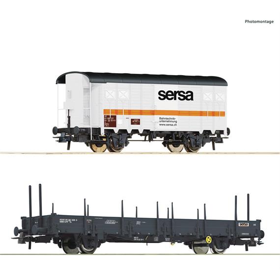 Roco 77043AC 2-tlg. Set: Bauzug, SERSA mit Wechselstrom-Radsätzen - H0 (1:87)