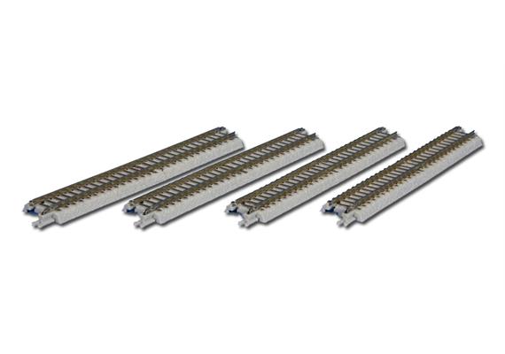 Rokuhan 97001 R001 Gleis gerade, 110 mm, mit Anschlussblende, 4 Stück - Z (1:220)