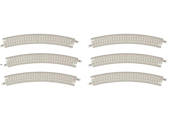 Rokuhan 97067 R067 Z Gleisstück geb. R220, 30° Betonschwellen, 6 Stück - Z (1:220) | Bild 2