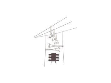 Sommerfeldt 507 Hängestütze mit Seitenhaltern + Isolator, 5 Stück - H0/H0m (1:87)