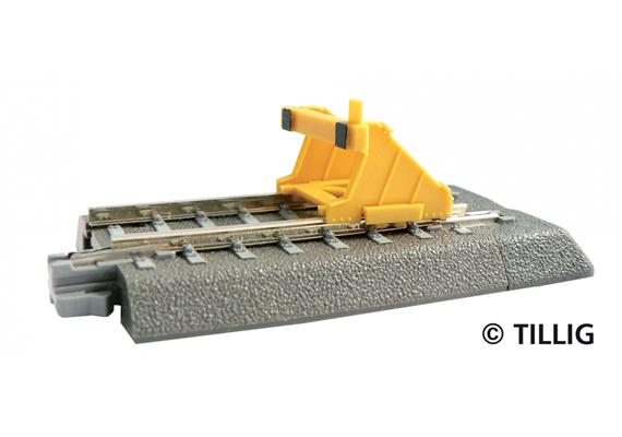 Tillig 83700 Bettungsgleis grau Prellbock mit Gleisstück, 43 mm