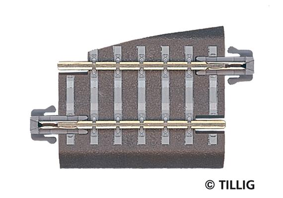 Tillig 83722 Bettungsgleis grau Gleisstück G5 Pass-Stück links, Länge 36 mm - H0m (1:87)