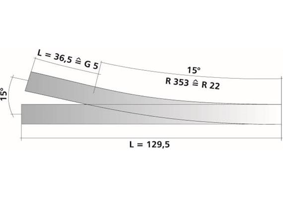 Tillig 83816 Bettungsgleis grau Weiche rechts 15° mit Handantrieb - H0m (1:87) | Bild 2