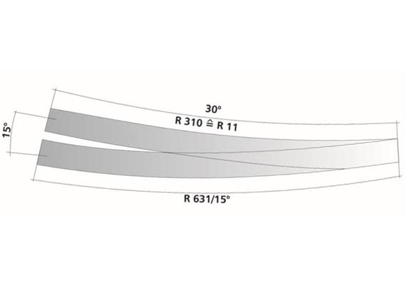 Tillig 83863 Bettungsgleis braun Innenbogenweiche rechts 15° mit Handantrieb - H0m (1:87) | Bild 2