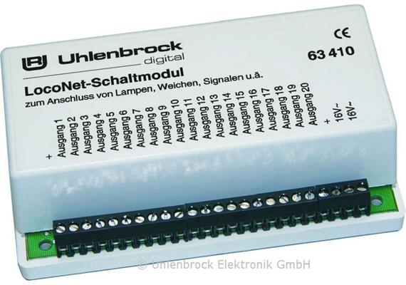 Uhlenbrock 63410 LN-Schaltmodul für Lampen, Weichen und Signale