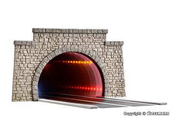 Viessmann 5097 H0 Straßentunnel klassisch, mit LED Spiegeleffekt und Tiefenwirkung