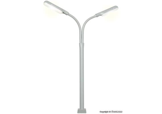 Viessmann 60951 Peitschenleuchte doppelt mit Kontaktstecksockel, 2 LEDs weiß - H0 (1:87)