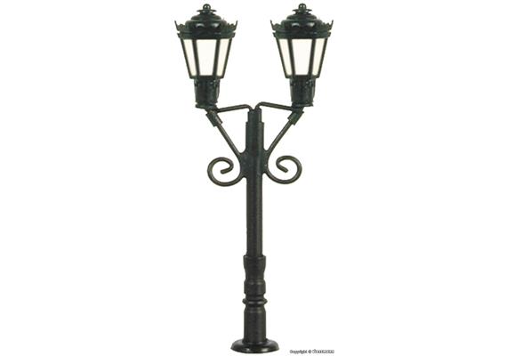 Viessmann 6473 Parklaterne zweiflammig, schwarz, 2 LEDs warmweiß - N (1:160)