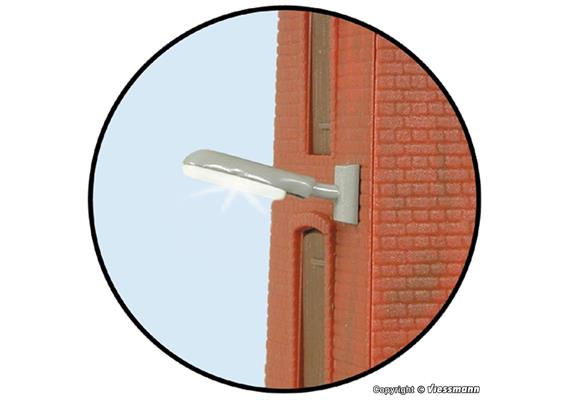 Viessmann 6489 Industrieleuchte zur Wandmontage, LED weiß, N