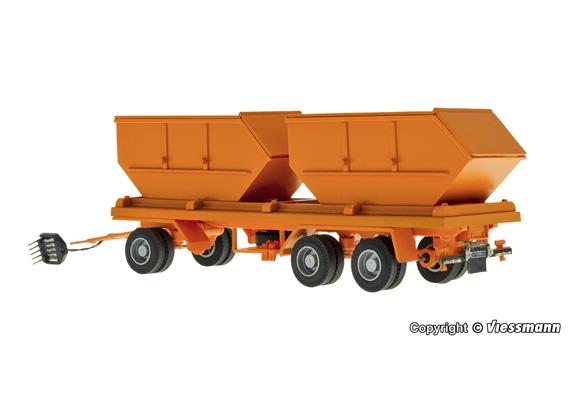 Viessmann 8225 3-achs Containeranhänger, kommunalorange, Funktionsmodell - H0 (1:87) | Bild 1