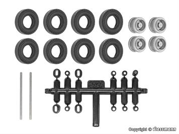 Viessmann 8423 Nachrüst-Set Gummireifen für Kibri Anhänger und Auflieger - H0