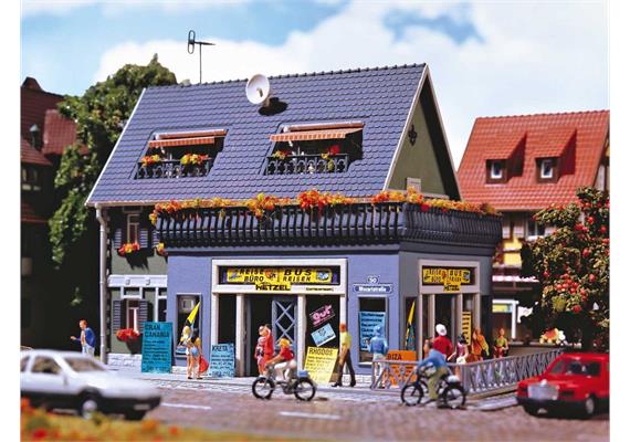 Vollmer 43616 Reisebüro mit Inneneinrichtung und Beleuchtung, Funktionsbausatz, H0 | Bild 1