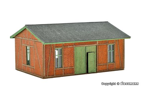 Vollmer 49380 Werkstatt mit Ziegel-/Fachwerkfassade - Polyplate Bausatz - TT (1:100) | Bild 2