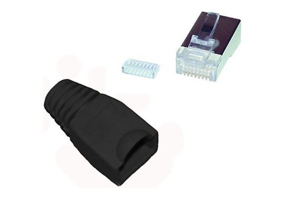 Westernstecker RJ45 mit Einführhilfe und Tülle schwarz (68095911)