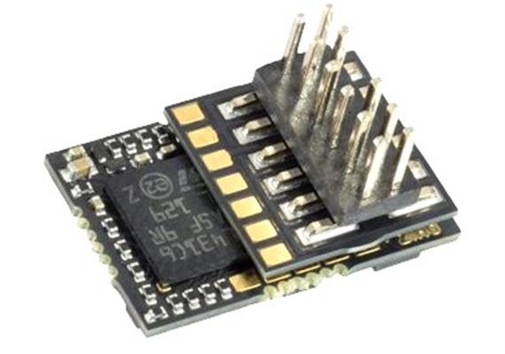ZIMO MN140P12 Miniatur-Decoder PluX12, 0.7A, 6 Funktionsausgänge, 13.5 x 8.3 x 2,5 mm