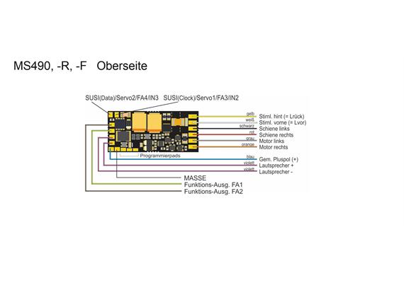 ZIMO MS490R Miniatur Sound-Decoder, 0.7A, 4 Fu-Ausgänge, 8pol. Schnittstelle | Bild 2