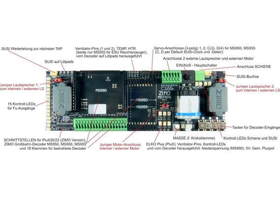 ZIMO MSTAPG Decoder-Testplatine mit Motor, Lautsprecher, 165 x 55 mm - Art.Nr. 05211820 | Bild 2