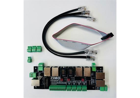 ZIMO MX10AVP Anschluss- und Verteilplatine zum MX10 inkl. Stecker und Kabel