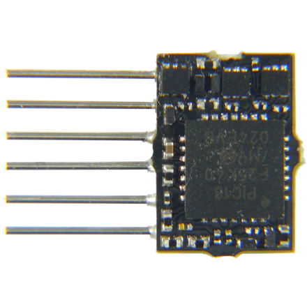 ZIMO MX615N Spur-Z Subminiatur-Decoder, 8,2 x 5,7 x 2mm, 0,5A Motor, 6pol. direkt NEM651