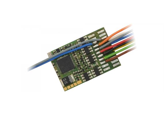 ZIMO MX633 Decoder mit 11 Drähten und Lötpads für weitere Funktionen