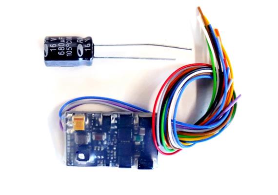 ZIMO MX635V H0-Decoder 1,8A, 10 FU-Ausgänge, mit Niederspannung 1,5V, 25x15x4,7mm