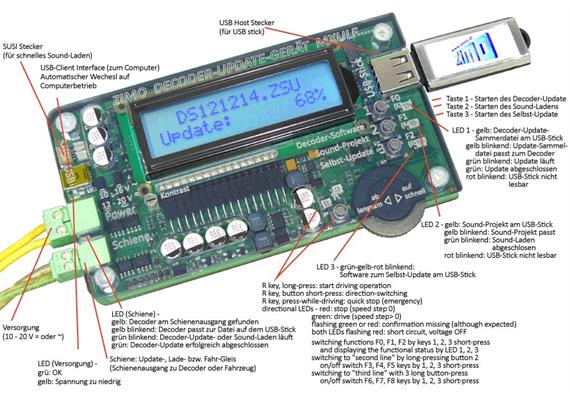 ZIMO MXULFA Update-Gerät mit Display-Anzeige für ZIMO-Decoder