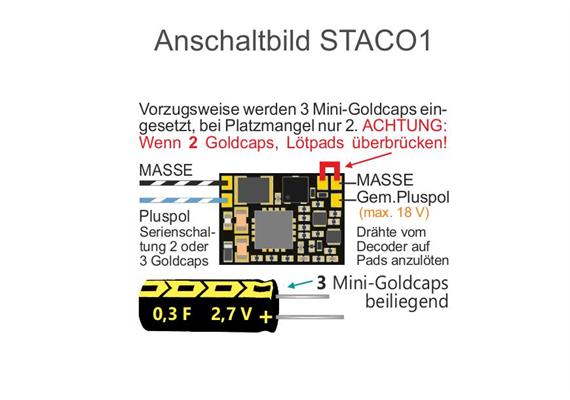 ZIMO STACO1 StayAlive-Controller N/TT ohne dir. Energiesp.Anschluss inkl. 3 Mini-GoldCaps | Bild 3
