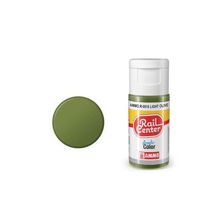 AMMO R-0016 Rail Center Olivgrün, hell, matt, Acrylfarbe, 20 ml