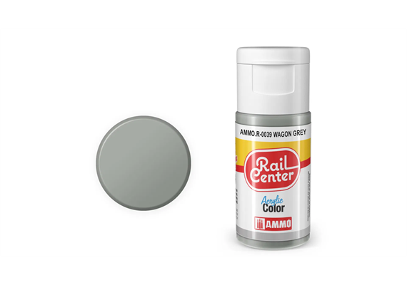 AMMO R-0039 Rail Center Waggongrau, matt, Acrylfarbe, 20 ml