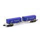 Arnold HN6659 4-achsiger Containertragwagen mit 2x blau 22' coil - N (1:160)