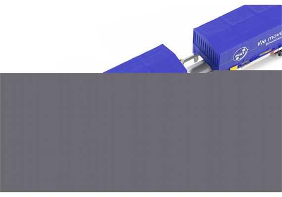 Arnold HN6659 4-achsiger Containertragwagen mit 2x blau 22' coil - N (1:160) | Bild 4